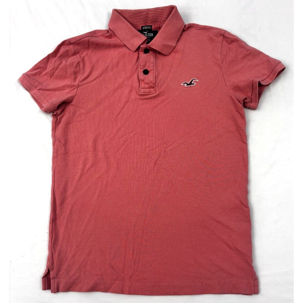 Hollister California Epic Flex Stretch Polo Shirt XS Pink Short Sleeve Casual